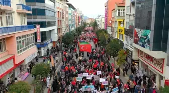 Isparta Belediyesi Filistin'e Destek Yürüyüşü Gerçekleştirdi