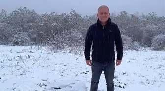 Çanakkale'nin Terzialan beldesine mevsimin ilk karı yağdı