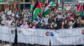 Hollanda'da binlerce kişi Filistin'e destek için gösteri düzenledi