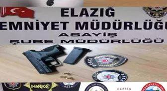 Elazığ'da Asayiş Uygulamasında Ruhsatsız Tabanca ve Uyuşturucu Ele Geçirildi