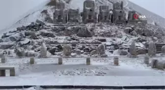 Nemrut'a mevsimin ilk karı yağdı