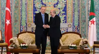 Cezayir Cumhurbaşkanı Tebbun'dan Cumhurbaşkanı Erdoğan'a sıcak karşılama 