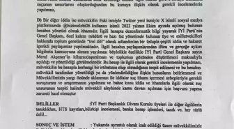İYİ Parti Milletvekili Ümit Dikbayır, hakkındaki iddiaların soruşturulması için suç duyurusunda bulundu