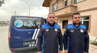 Taşköprü'de hareket eden traktör zabıta ekipleri tarafından durduruldu