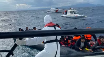 Ayvalık'ta Yunanistan'a gitmeye çalışan 45 düzensiz göçmen kurtarıldı