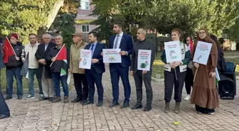 Kırklareli'nde İsrail'in Filistin'e saldırılarını protesto eden öğrenciler destek gösterisi yaptı