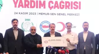 Memur-Sen, Filistinli sivillere yardım için 5 milyon TL bağışladı