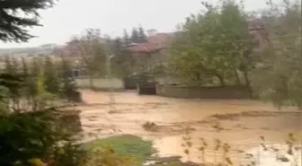 Ankara'nın Bala ilçesinde sel meydana geldi