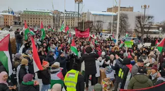 İsveç'te Filistin'e Destek Gösterisi