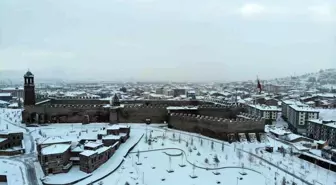 Erzurum'da Kar Yağışı ve Bembeyaz Görüntüler