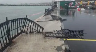 Tekirdağ'da şiddetli lodosun sahile verdiği hasarın boyutu gün ağarınca ortaya çıktı