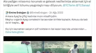 Emine Erdoğan'dan AB tescili alan Ayaş domatesine ilişkin paylaşım Açıklaması