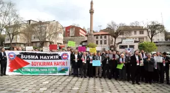 Samsun'da İsrail'in Gazze'ye yönelik saldırıları protesto edildi