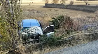 Afyonkarahisar'da hafif ticari araç şarampole devrildi, 5 kişi yaralandı