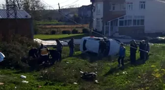 Samsun'da otomobil takla attı, 2 kişi yaralandı