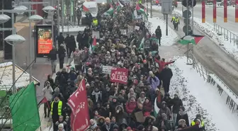 İsveç'te Filistin'e Destek Gösterisi Düzenlendi