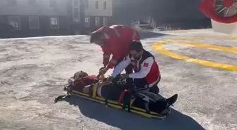 Ambulans helikopterle hastane sevk edilen yaralı
