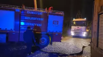 Düzce'de çıkan yangında ev kullanılamaz hale geldi