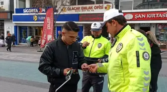 Bolu'da İzzet Baysal Caddesi'nde Motosiklet Denetimi