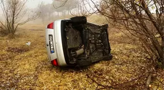 Kırıkkale'de otomobil şarampole devrildi, bir kişi yaralandı
