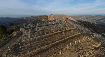 Trabzon'da Güneş Enerjisi Santrali Panel Montajına Başlandı