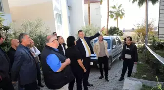 Alanya'da yıkılan binada inceleme