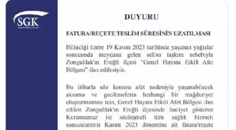 SGK, Ereğli'deki sağlık hizmeti sunucularının fatura/reçete teslim süresini uzattı