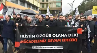 Bitlis'te İsrail'in Gazze'ye yönelik saldırılarını protesto yürüyüşü düzenlendi