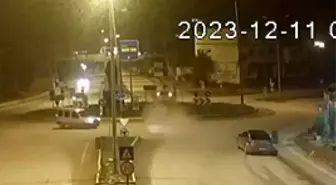 Hassa'da meydana gelen trafik kazası güvenlik kameralarına yansıdı