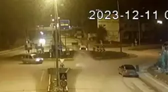 Hassa'da meydana gelen trafik kazası güvenlik kameralarına yansıdı
