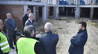Edirne Valisi Sezer yapımı süren AMATEM binasında inceleme yaptı