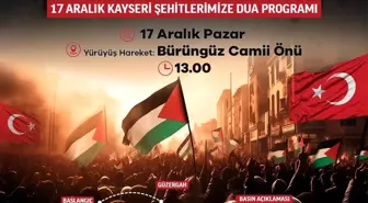 AGD Kayseri Şubesi Büyük Filistin Yürüyüşü Düzenliyor
