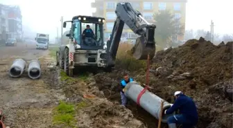 Lapseki'de yağmur suyu gider hattı çalışmaları devam ediyor