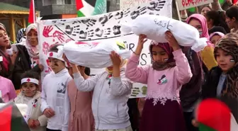 Bitlis'te çocuklar İsrail'in Gazze'deki katliamlarını protesto etti