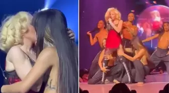 Madonna, sahnede kadın dansçısını öptü
