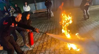 İskilip Kız Öğrenci Yurdu'nda Yangına Müdahale Eğitimi Verildi