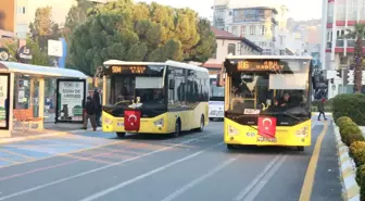 Aydın Büyükşehir Belediyesi, Şehitler İçin Ulaşım Araçlarına Siyah Kurdele ve Türk Bayrağı Astı