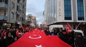 Iğdır'da Şehit Mehmetçikler ve İsrail'in Filistin'deki Saldırıları İçin Yürüyüş Düzenlendi