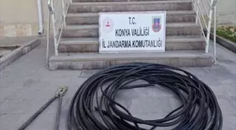 Konya'da 3 zanlı, haberleşme kablosu çalmaktan tutuklandı