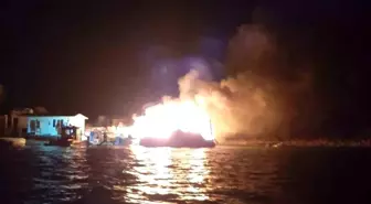 Milas'ta Yılan Adası'nda Prefabrik Ev Yangını