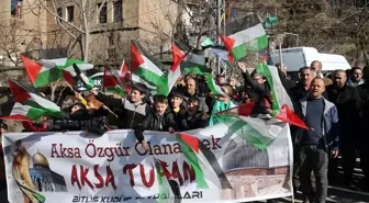 Bitlis'te Filistin için yürüyüş düzenlendi