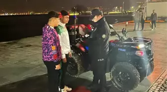 İzmir'de yılbaşında binlerce polis görev alırken, Konak ilçesindeki ATV'li polisler de denetim yaptı