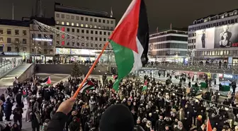 İsveç'te Filistin'e Destek Gösterisi