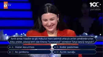 Kim Milyoner Olmak İster'de 200 bin liralık soru: 'Kummerspeck' kelimesinin Türkçe karşılığı nedir?