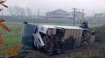Çanakkale'de İÇDAŞ işçilerini taşıyan otobüs şarampole yuvarlandı, 5 işçi yaralandı