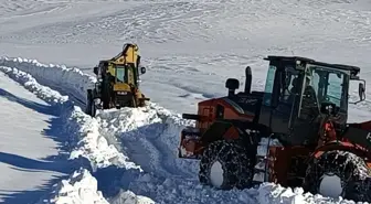 Şırnak'ta kar yağışıyla kapanan köy yolunun açılması için çalışmalar sürüyor