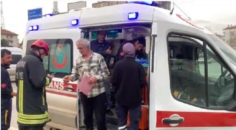 Çorum'da freni arızalanan TIR refüje çıktı