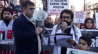 Siirt'te sağlık çalışanları İsrail'in Gazze saldırılarına tepki gösterdi