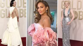 Altın Küre Ödül töreninde şıklıkları ile göz kamaştırdılar! Jennifer Lopez rakiplerini gölgede bıraktı