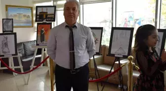 Şahinbey Belediyesi'ne bağlı gençlik merkezinde resim kursuna katılan 57 yaşındaki Doğan Sağlam ilk sergisini açtı
